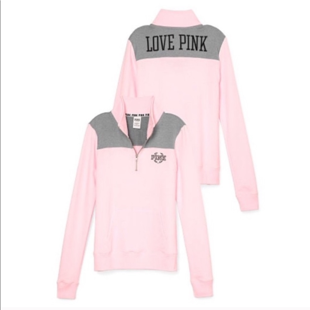 VS Pink Quarter Zip Sweater